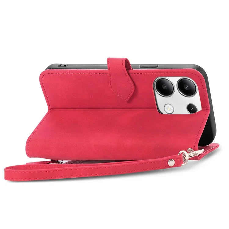 For Xiaomi Redmi Note 13 5G Leather Case Zipper Wallet Stand Flip Phone Cover