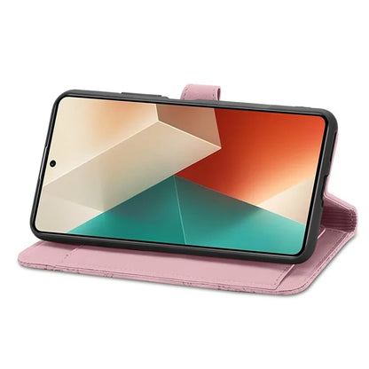 For Xiaomi Redmi Note 13 5G Leather Case Zipper Wallet Stand Flip Phone Cover