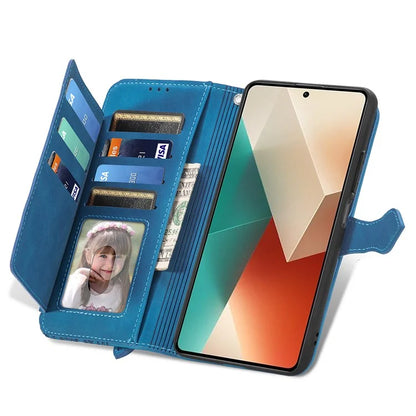 For Xiaomi Redmi Note 13 5G Leather Case Zipper Wallet Stand Flip Phone Cover