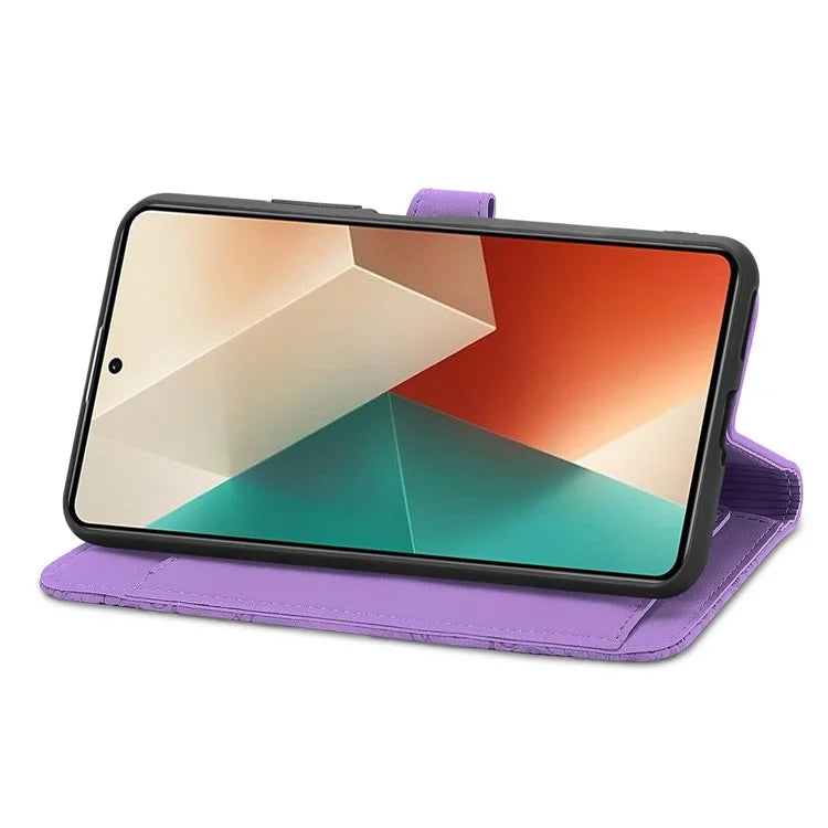 For Xiaomi Redmi Note 13 5G Leather Case Zipper Wallet Stand Flip Phone Cover