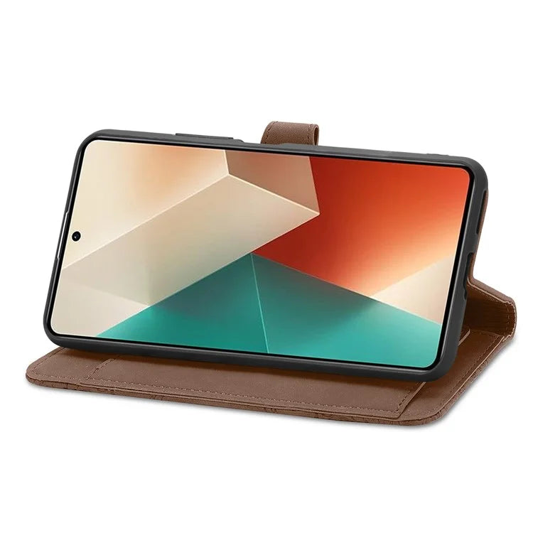 For Xiaomi Redmi Note 13 5G Leather Case Zipper Wallet Stand Flip Phone Cover