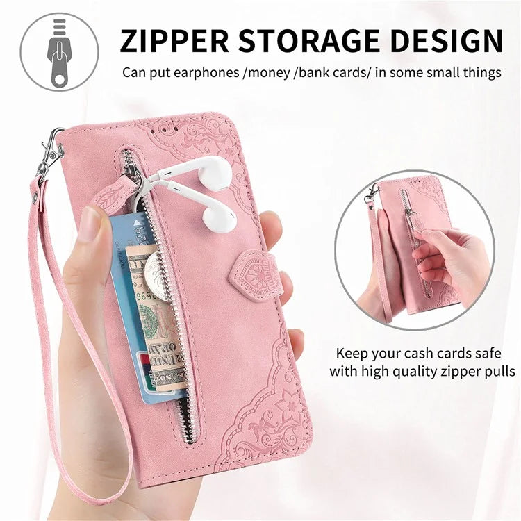 For Xiaomi Redmi Note 13 Pro 5G / Poco X6 5G Case Flower Pattern Handbag PU Leather Phone Cover