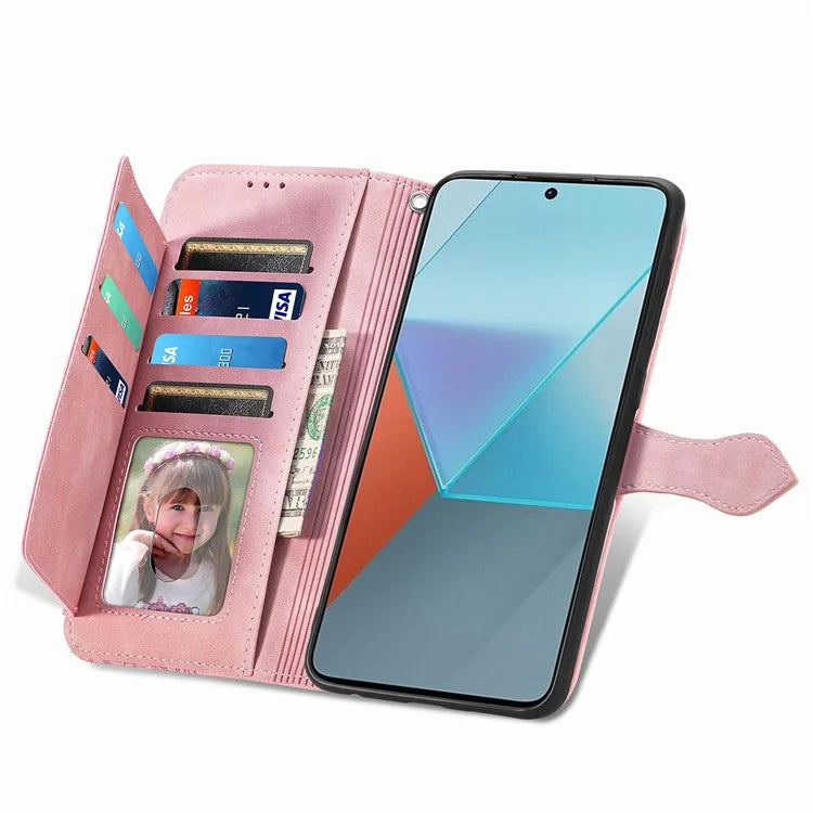 For Xiaomi Redmi Note 13 Pro 5G / Poco X6 5G Case Flower Pattern Handbag PU Leather Phone Cover