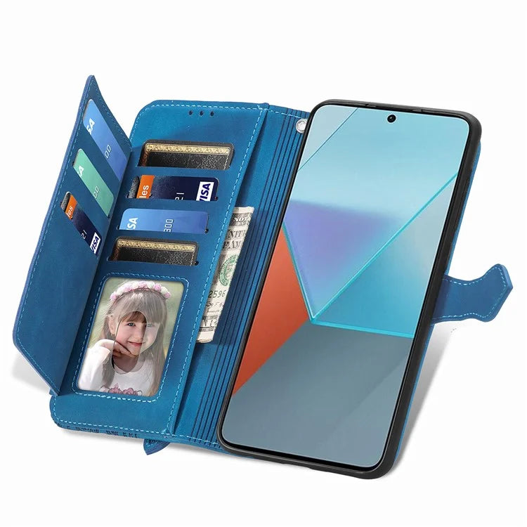 For Xiaomi Redmi Note 13 Pro 5G / Poco X6 5G Case Flower Pattern Handbag PU Leather Phone Cover