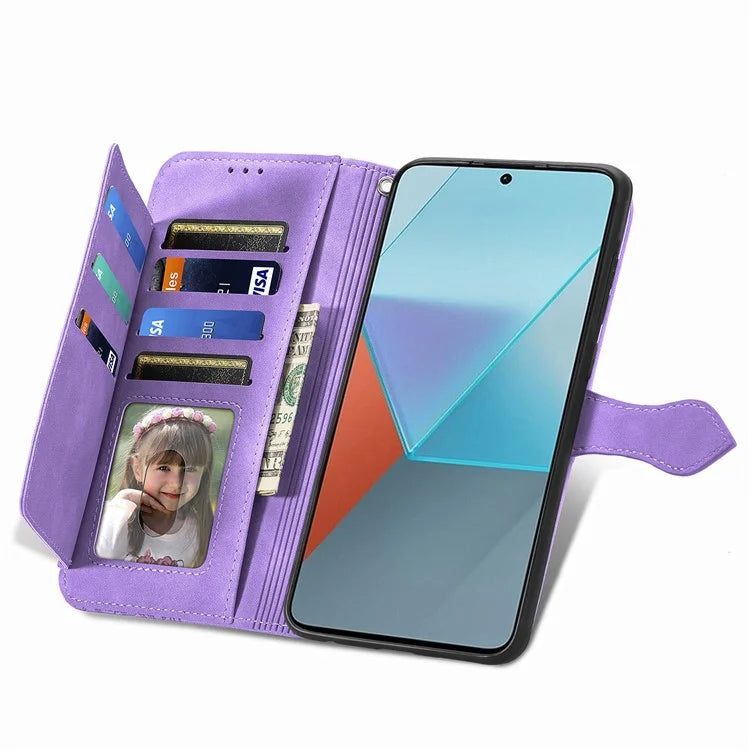 For Xiaomi Redmi Note 13 Pro 5G / Poco X6 5G Case Flower Pattern Handbag PU Leather Phone Cover