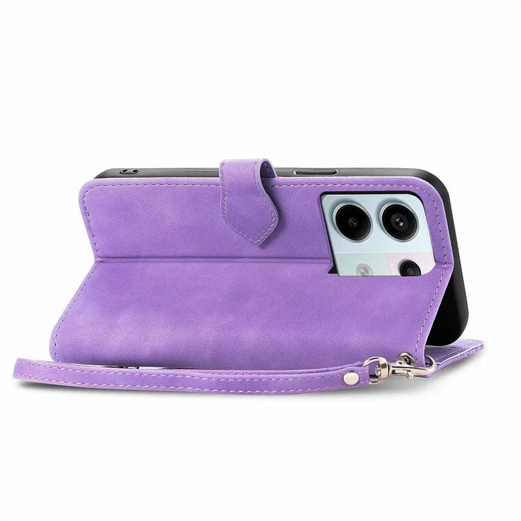 For Xiaomi Redmi Note 13 Pro 5G / Poco X6 5G Case Flower Pattern Handbag PU Leather Phone Cover