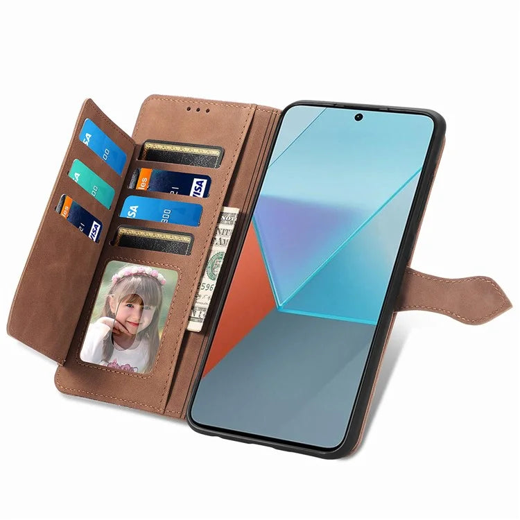 For Xiaomi Redmi Note 13 Pro 5G / Poco X6 5G Case Flower Pattern Handbag PU Leather Phone Cover