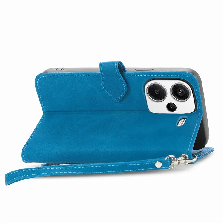 For Xiaomi Redmi Note 13 Pro+ 5G Case Flower Pattern Zipper Leather Phone Cover