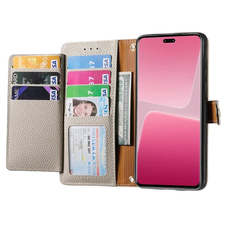 For Xiaomi 13 Lite / Civi 2 5G Case with Wrist Strap RFID Blocking Card Holder Phone Shell