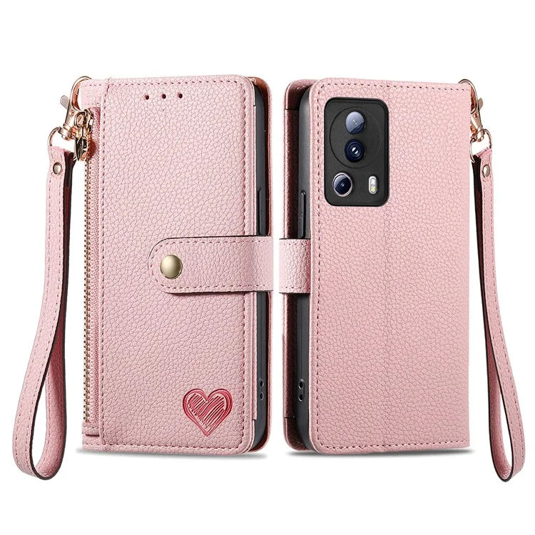 For Xiaomi 13 Lite / Civi 2 5G Case with Wrist Strap RFID Blocking Card Holder Phone Shell