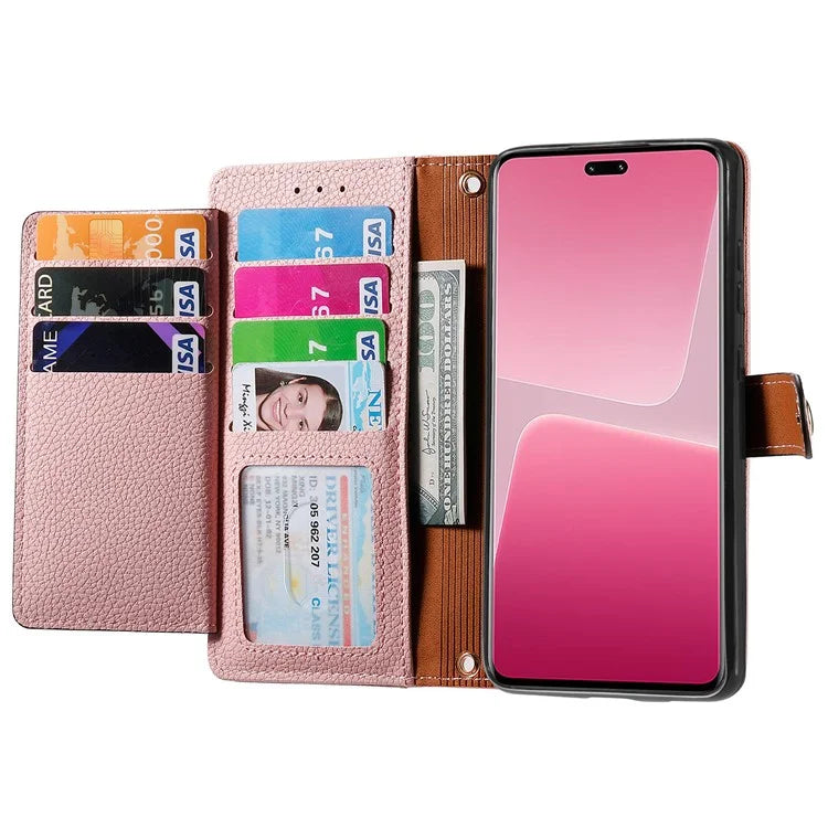 For Xiaomi 13 Lite / Civi 2 5G Case with Wrist Strap RFID Blocking Card Holder Phone Shell