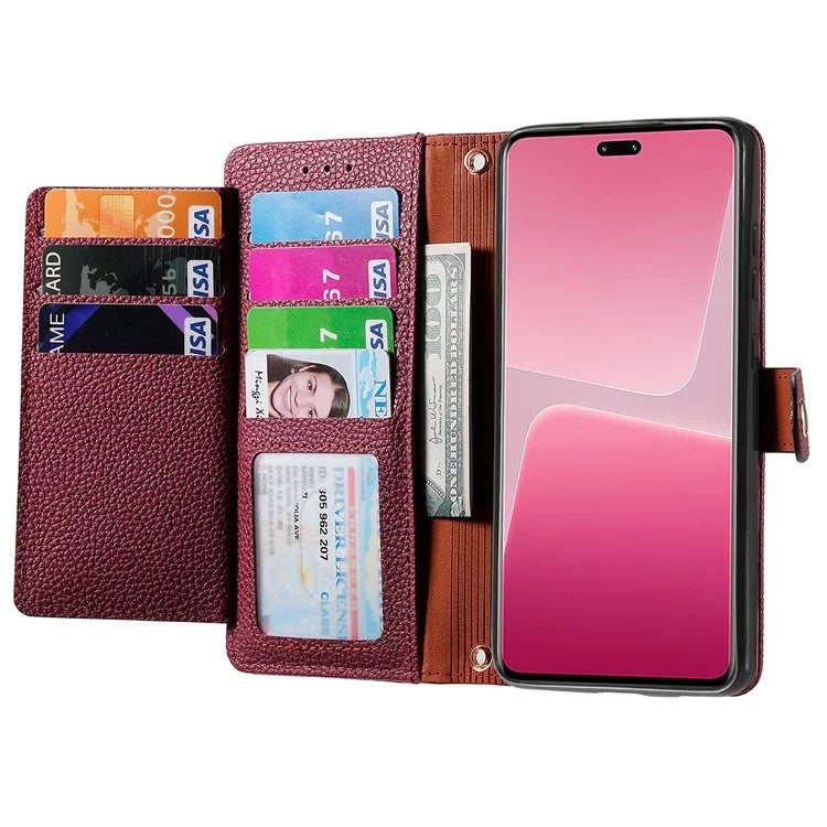 For Xiaomi 13 Lite / Civi 2 5G Case with Wrist Strap RFID Blocking Card Holder Phone Shell