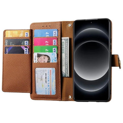 For Xiaomi 14 Ultra Case Zipper Pocket RFID Blocking PU Leather Phone Cover