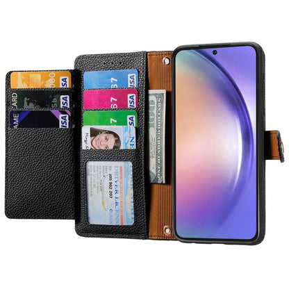 For Samsung Galaxy A54 5G Leather Phone Case with Strap RFID Blocking Phone Shell Zipper Wallet