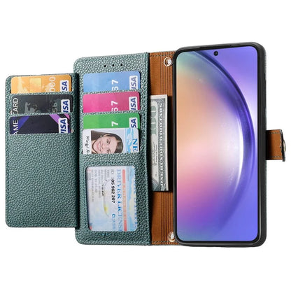 For Samsung Galaxy A54 5G Leather Phone Case with Strap RFID Blocking Phone Shell Zipper Wallet