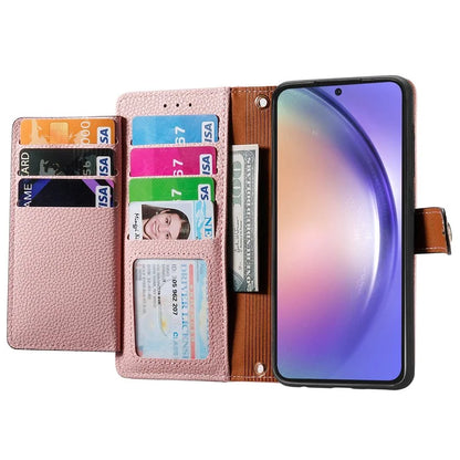 For Samsung Galaxy A54 5G Leather Phone Case with Strap RFID Blocking Phone Shell Zipper Wallet