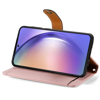 For Samsung Galaxy A54 5G Leather Phone Case with Strap RFID Blocking Phone Shell Zipper Wallet