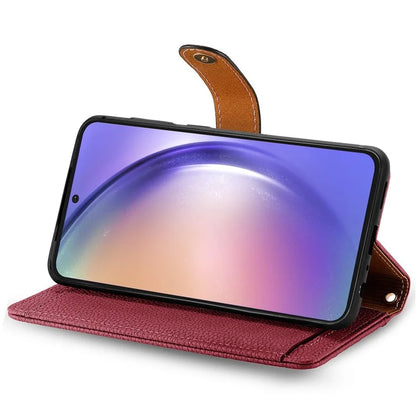 For Samsung Galaxy A54 5G Leather Phone Case with Strap RFID Blocking Phone Shell Zipper Wallet