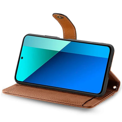 For Xiaomi Redmi Note 13 4G Case RFID Blocking Zipper Leather Phone Cover with Wallet