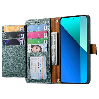For Xiaomi Redmi Note 13 4G Case RFID Blocking Zipper Leather Phone Cover with Wallet