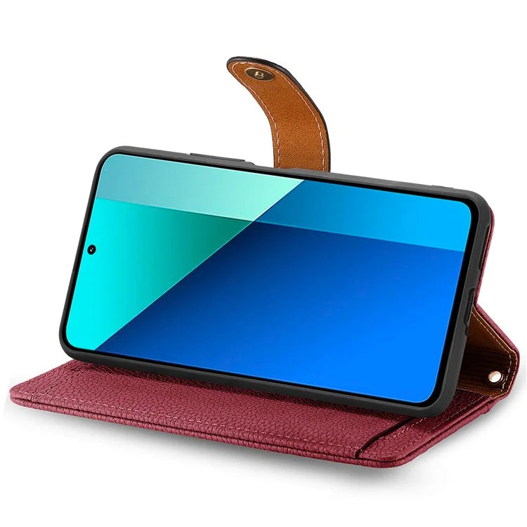 For Xiaomi Redmi Note 13 4G Case RFID Blocking Zipper Leather Phone Cover with Wallet