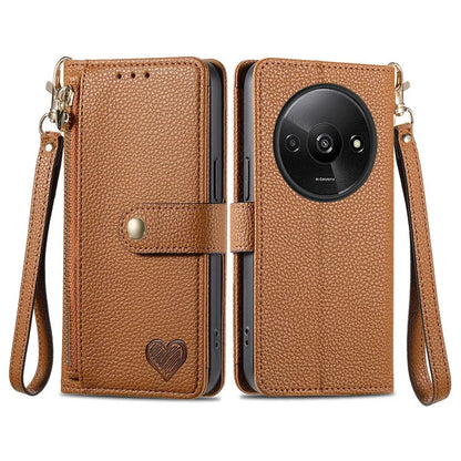 For Xiaomi Redmi A3 / Poco C61 4G Case RFID Blocking Zipper Wallet Leather Flip Phone Cover