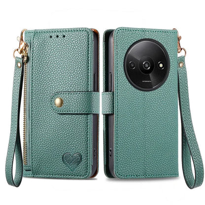 For Xiaomi Redmi A3 / Poco C61 4G Case RFID Blocking Zipper Wallet Leather Flip Phone Cover