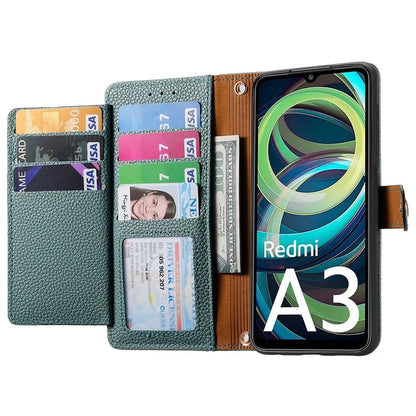 For Xiaomi Redmi A3 / Poco C61 4G Case RFID Blocking Zipper Wallet Leather Flip Phone Cover