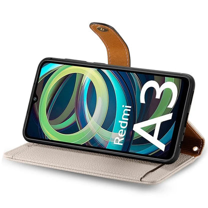 For Xiaomi Redmi A3 / Poco C61 4G Case RFID Blocking Zipper Wallet Leather Flip Phone Cover