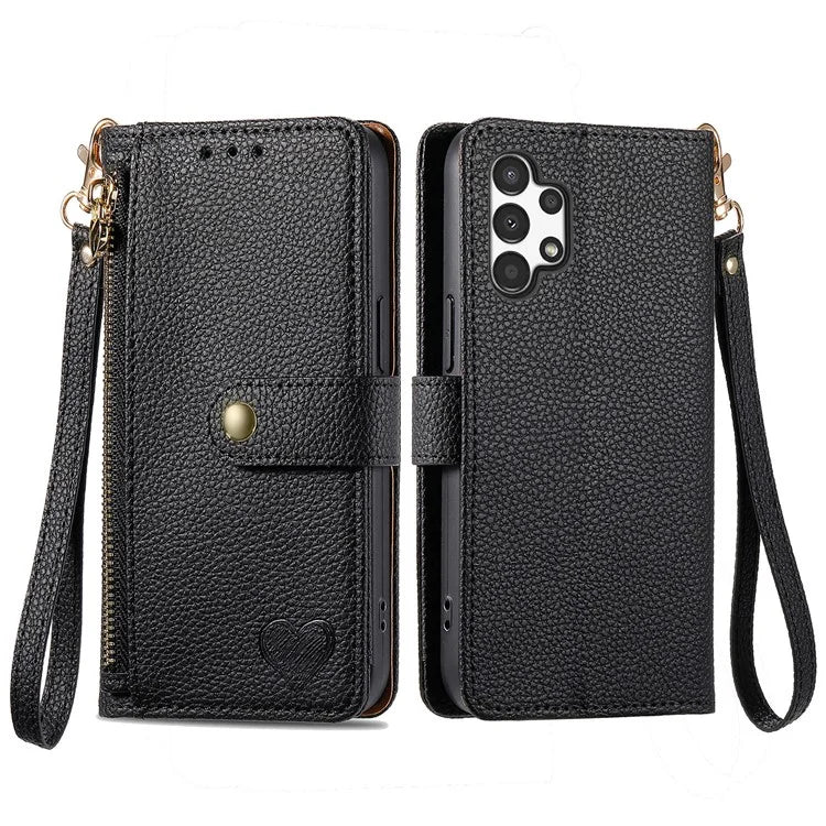 For Samsung Galaxy A13 4G Case RFID Blocking Zipper Wallet Phone Shell