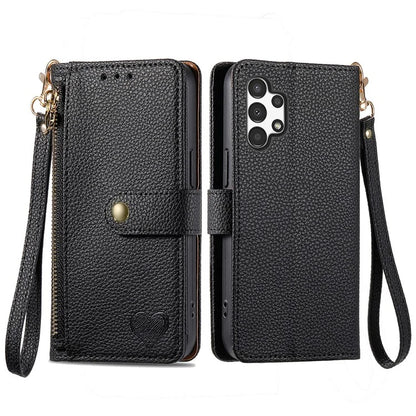 For Samsung Galaxy A13 4G Case RFID Blocking Zipper Wallet Phone Shell