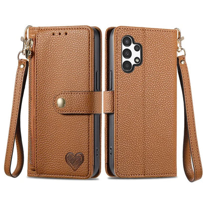 For Samsung Galaxy A13 4G Case RFID Blocking Zipper Wallet Phone Shell