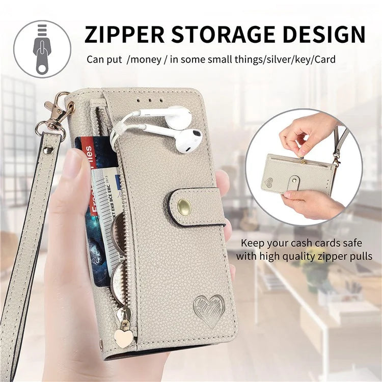 For Samsung Galaxy A13 4G Case RFID Blocking Zipper Wallet Phone Shell