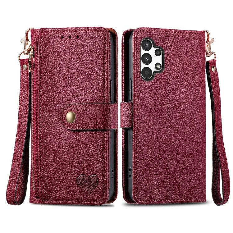 For Samsung Galaxy A13 4G Case RFID Blocking Zipper Wallet Phone Shell