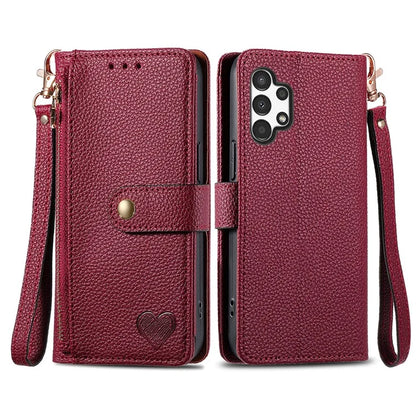 For Samsung Galaxy A13 4G Case RFID Blocking Zipper Wallet Phone Shell
