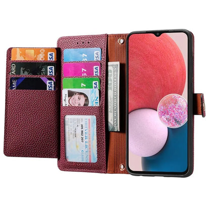 For Samsung Galaxy A13 4G Case RFID Blocking Zipper Wallet Phone Shell