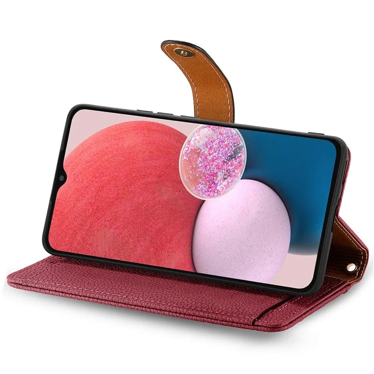 For Samsung Galaxy A13 4G Case RFID Blocking Zipper Wallet Phone Shell