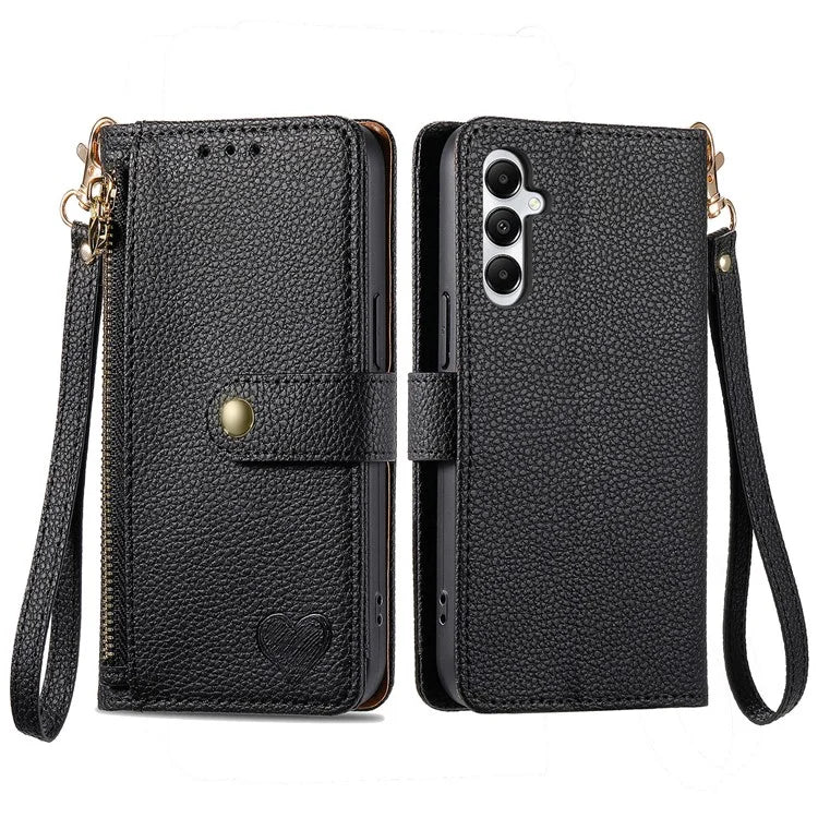 For Samsung Galaxy A05s 4G Magnetic Phone Case RFID Blocking Zipper Wallet Protective Shell