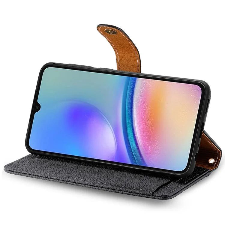 For Samsung Galaxy A05s 4G Magnetic Phone Case RFID Blocking Zipper Wallet Protective Shell