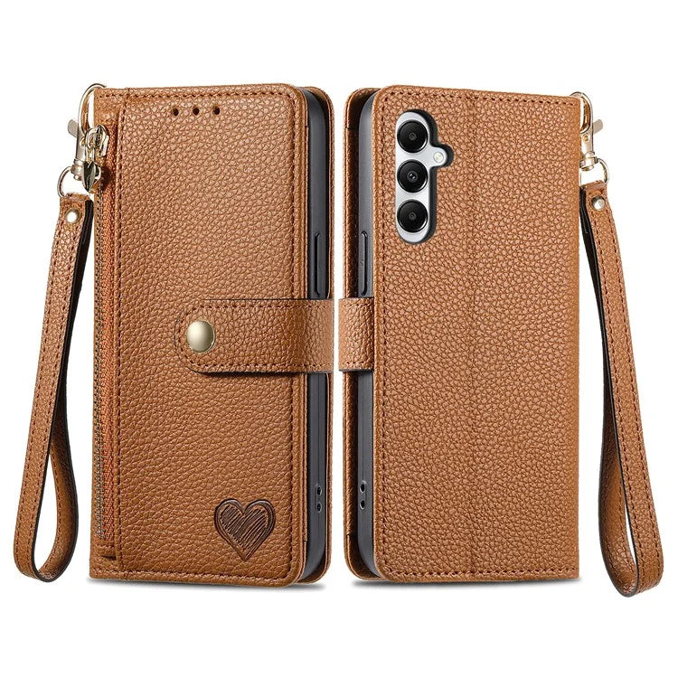 For Samsung Galaxy A05s 4G Magnetic Phone Case RFID Blocking Zipper Wallet Protective Shell