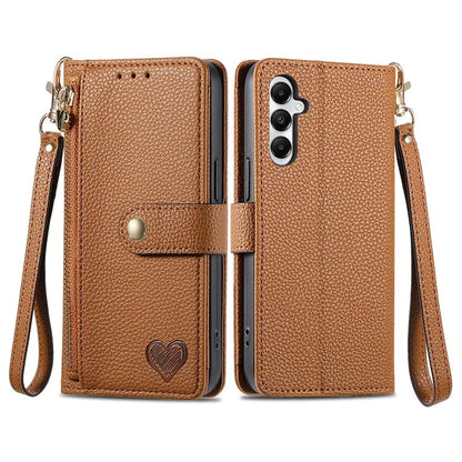 For Samsung Galaxy A05s 4G Magnetic Phone Case RFID Blocking Zipper Wallet Protective Shell