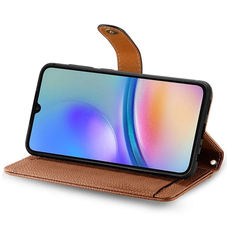 For Samsung Galaxy A05s 4G Magnetic Phone Case RFID Blocking Zipper Wallet Protective Shell