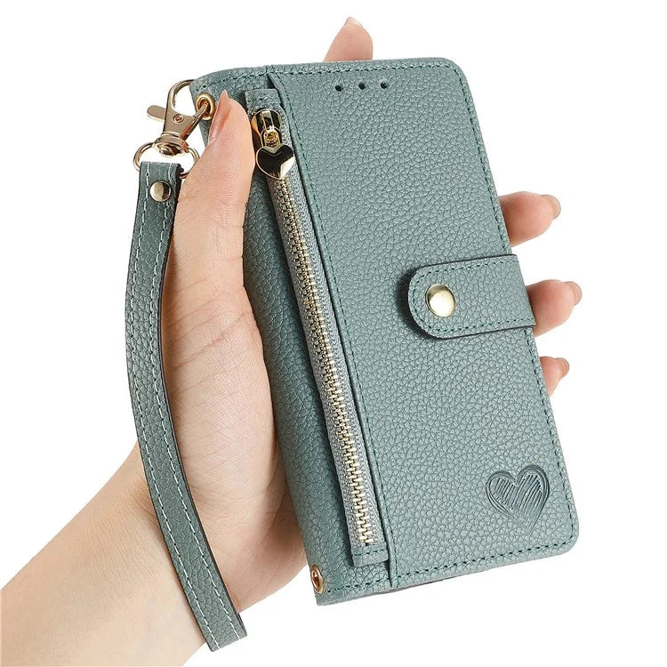 For Samsung Galaxy A05s 4G Magnetic Phone Case RFID Blocking Zipper Wallet Protective Shell
