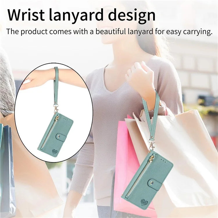For Samsung Galaxy A05s 4G Magnetic Phone Case RFID Blocking Zipper Wallet Protective Shell
