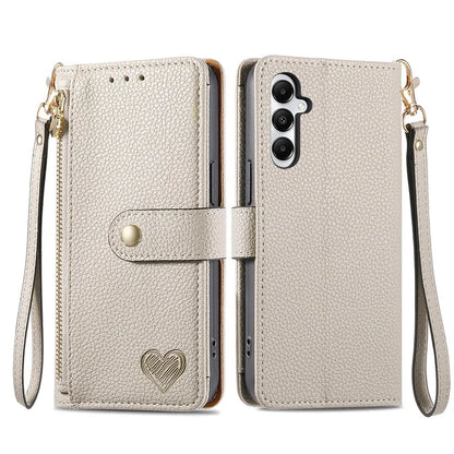For Samsung Galaxy A05s 4G Magnetic Phone Case RFID Blocking Zipper Wallet Protective Shell