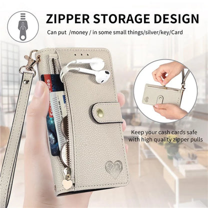 For Samsung Galaxy A05s 4G Magnetic Phone Case RFID Blocking Zipper Wallet Protective Shell