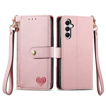 For Samsung Galaxy A05s 4G Magnetic Phone Case RFID Blocking Zipper Wallet Protective Shell
