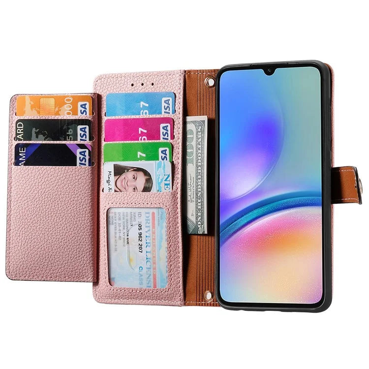 For Samsung Galaxy A05s 4G Magnetic Phone Case RFID Blocking Zipper Wallet Protective Shell