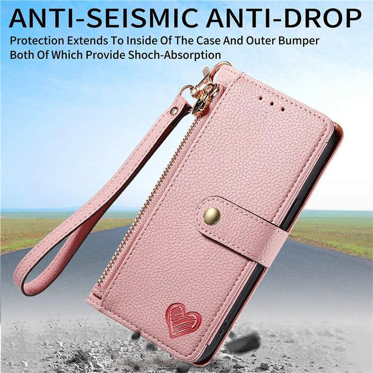 For Samsung Galaxy A05s 4G Magnetic Phone Case RFID Blocking Zipper Wallet Protective Shell