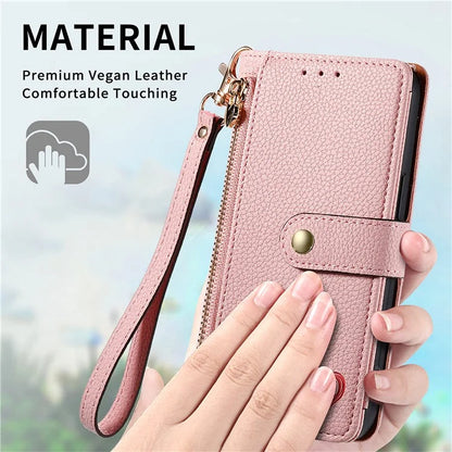 For Samsung Galaxy A05s 4G Magnetic Phone Case RFID Blocking Zipper Wallet Protective Shell